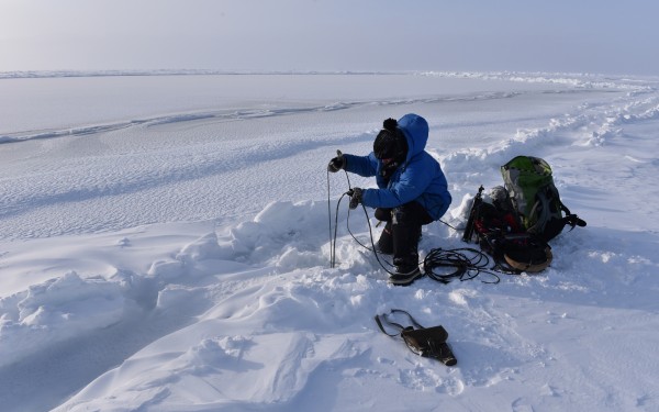 Jana Winderen - recording 15 meters under the Sea Ice by the North Pole 2015