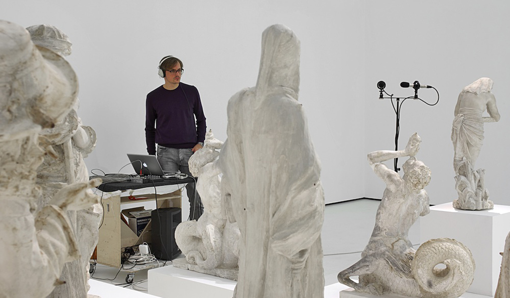 Michele Spanghero, recording Audible Forms @ Mart museum, Rovereto, Italy 2012 photo courtesy the artist, Galerie Mazzoli, Belin and Mart museum